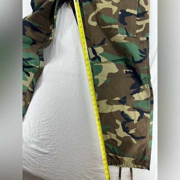 Vintage US Military Pants Men's L Long Woodland Camo Ripstop Hot Weather Cargo - Picture 15 of 16